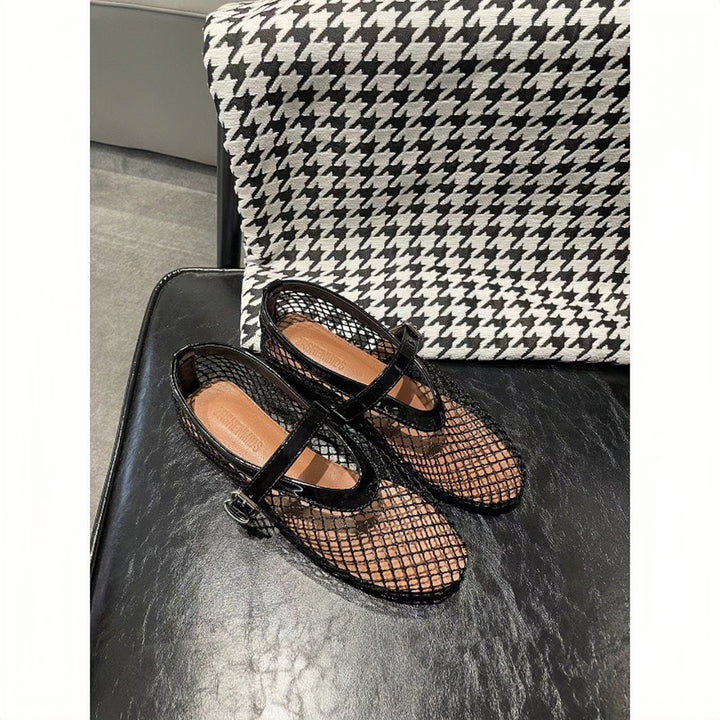 Femme Stilfulde Mesh Mary Jane Flats Stilla