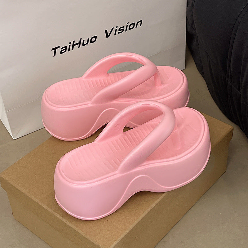Dame platform flip-flops med ergonomisk fodbedesign Stilla