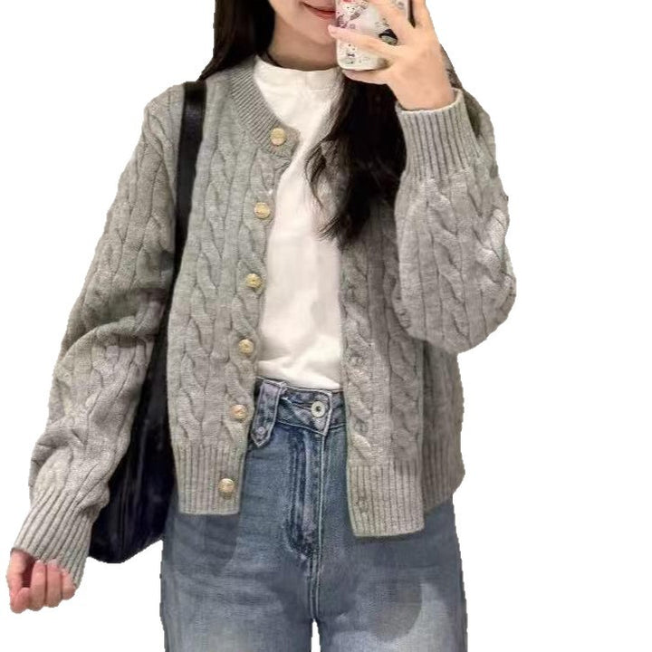 Damer Cozy Cardigan med Kabelstrik Mønster Stilla