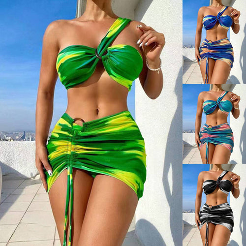 Dame Bikini-sæt med raffineret indpakningsskørt og dekorativ snøre Stilla