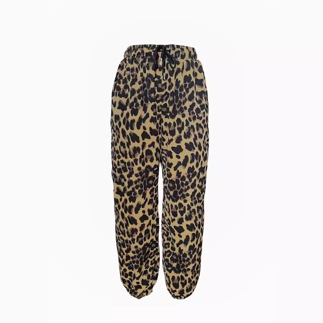 Dame Leopardprint Relaxed Fit Joggingbukser Stilla