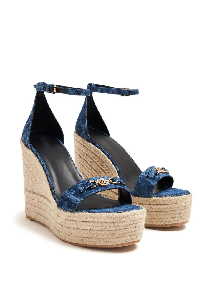 Femme Espadrille Keil Sandaler med justerbar ankelrem og dekorativ kæde Stilla