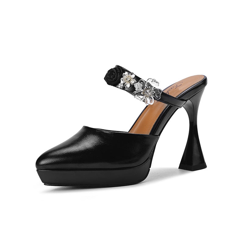 Kvinder Dekorative Slingback Hæle med Florale Accenter Stilla