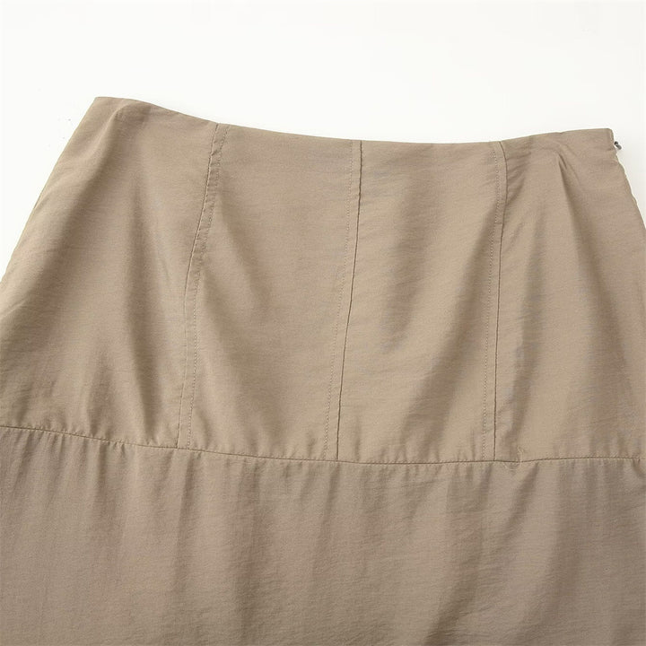 Femme Elegant Broderet Midi-Nederdel Stilla