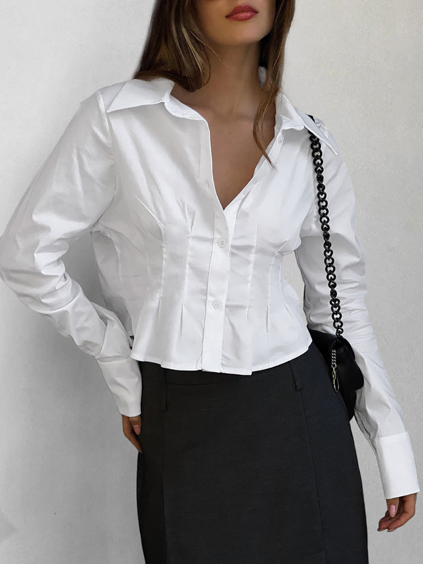 Dame figurtilpasset blusestil med elegant taljering Stilla