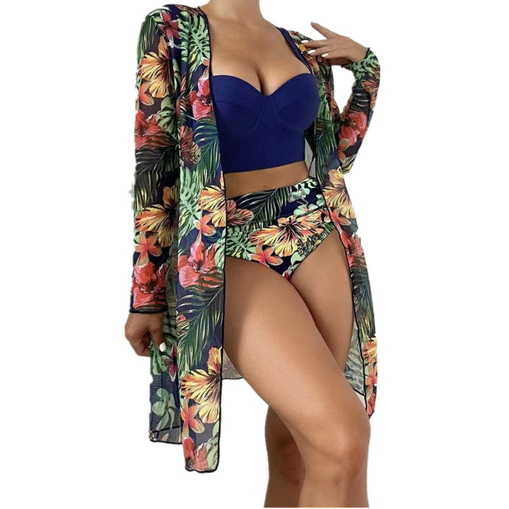 Dame Strandkimono med blomstret design Stilla