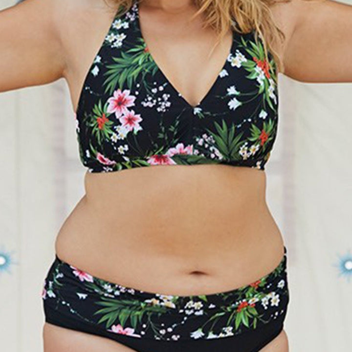 Dame Højtaljet Floralprint Bikini Sæt Stilla