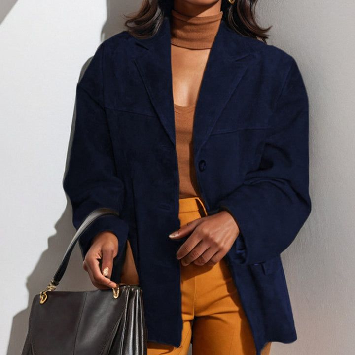 Femme Suede Blazer med ustruktureret snit Stilla