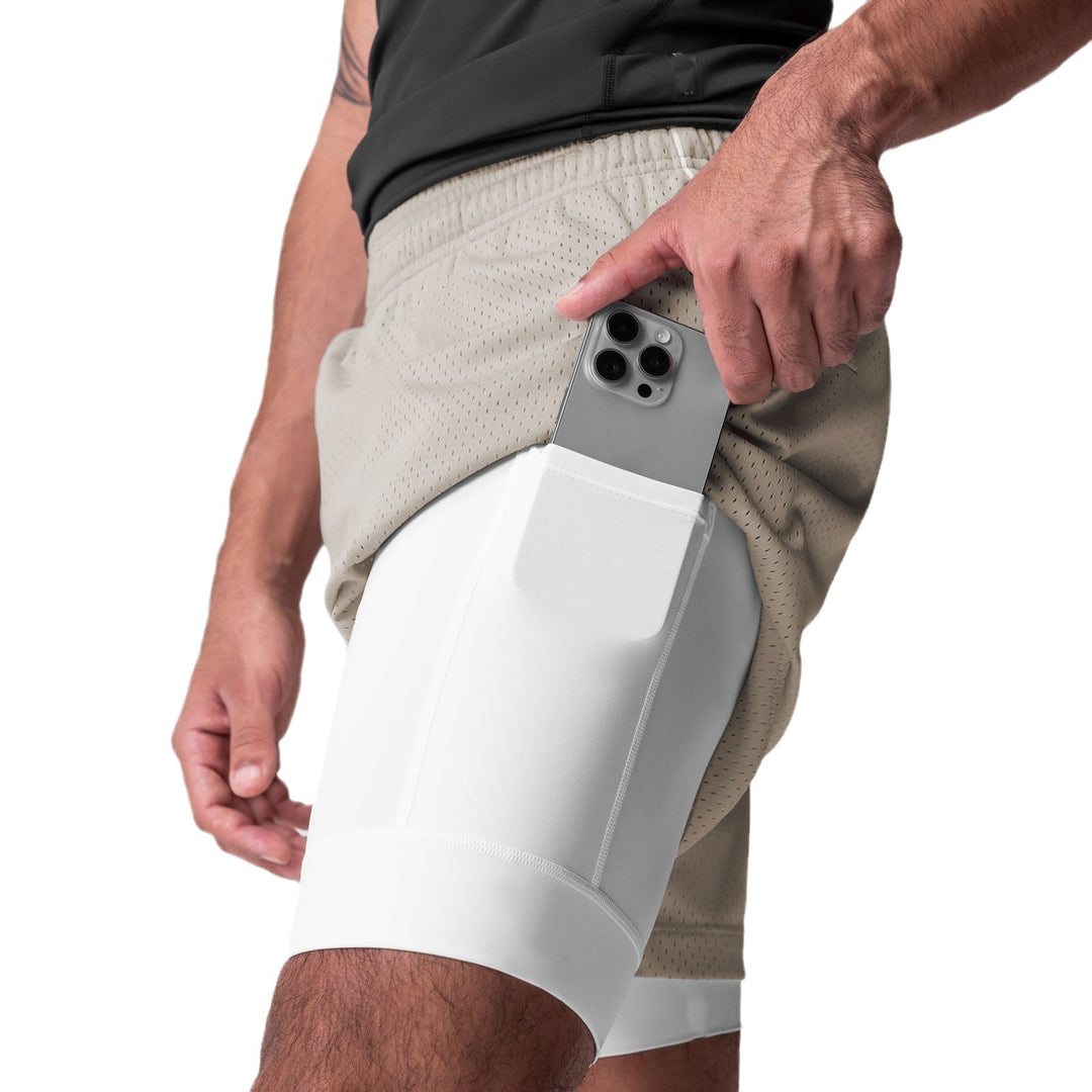 Herrer Sporty Korte Løbbukser med åndbart Mesh-materiale Stilla