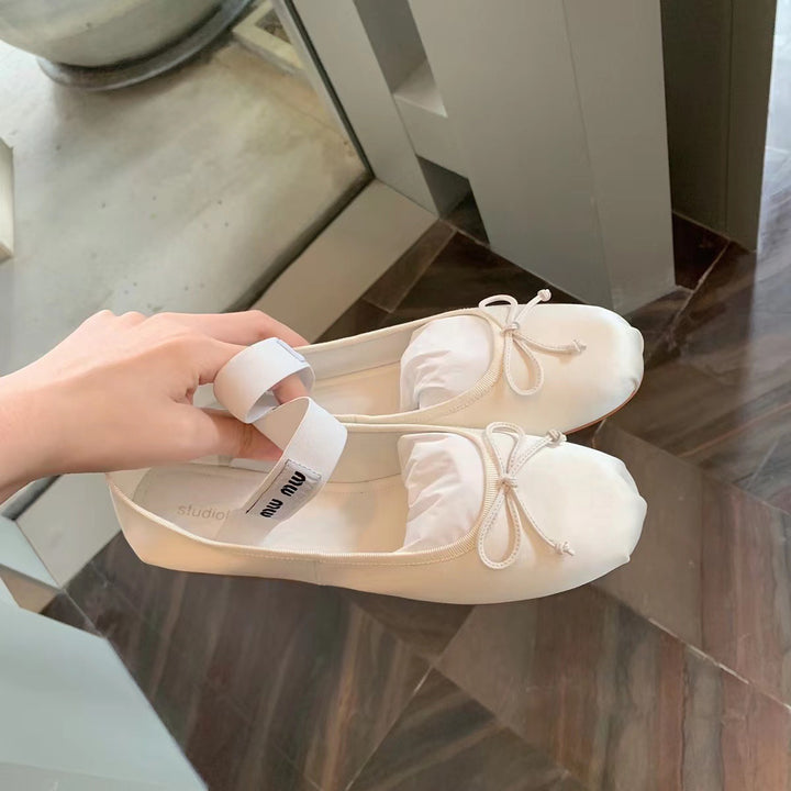 Damer Elegante Sløjfe-Detalje Ballerina Flats Stilla