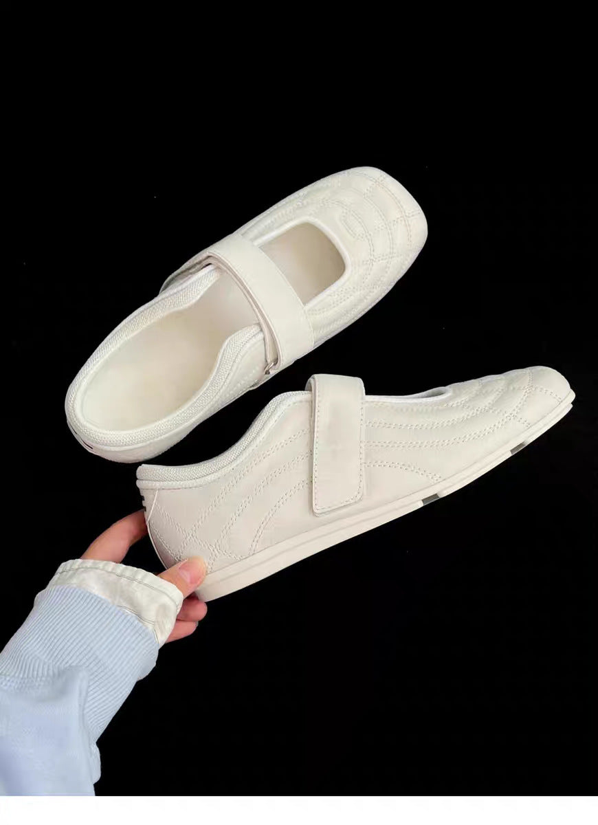 Dame Stilfulde Mary Jane Sko med moderskabel Metallic-overflade og praktisk Velcro Stilla