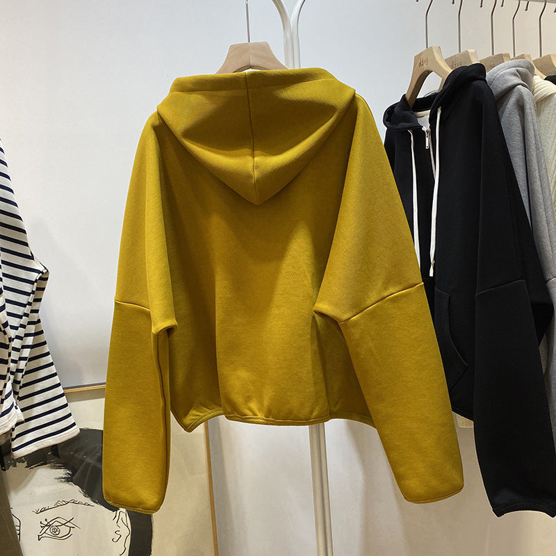 Femme Relaxed Fit Zip-Up Hoodie med overdimensionerede lommer Stilla
