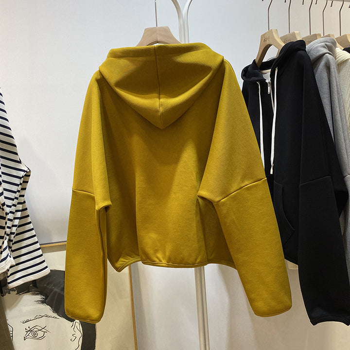 Femme Relaxed Fit Zip-Up Hoodie med overdimensionerede lommer Stilla