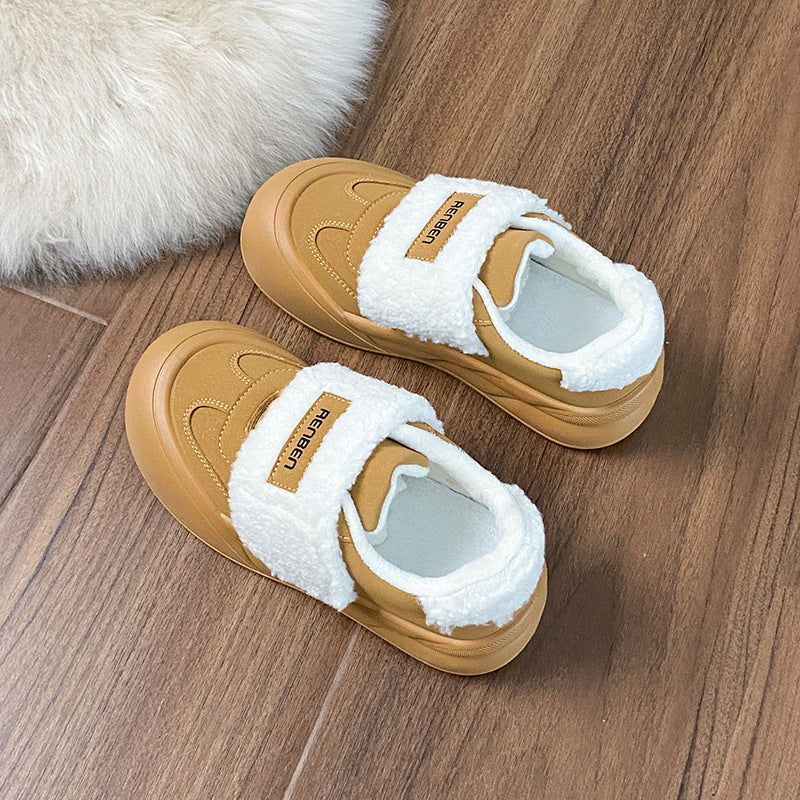Dame sneakers med teddyfor og skridsikker sål Stilla