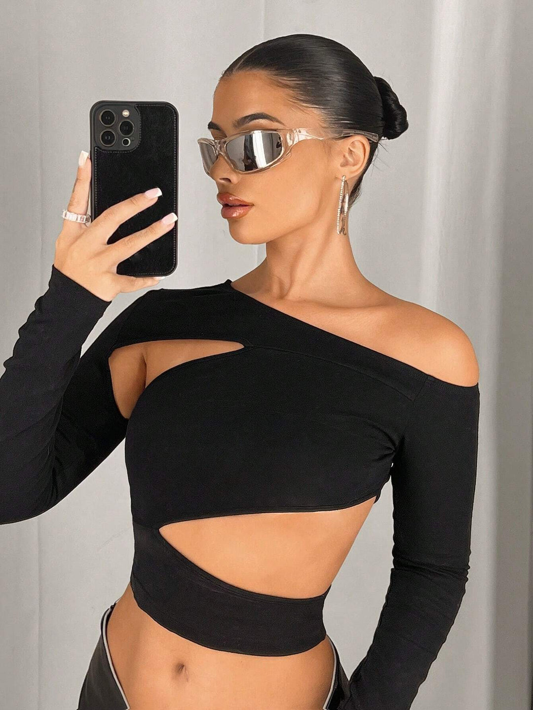 Kvindernes Asymmetrisk Crop Top med Udsnitsdetaljer Stilla