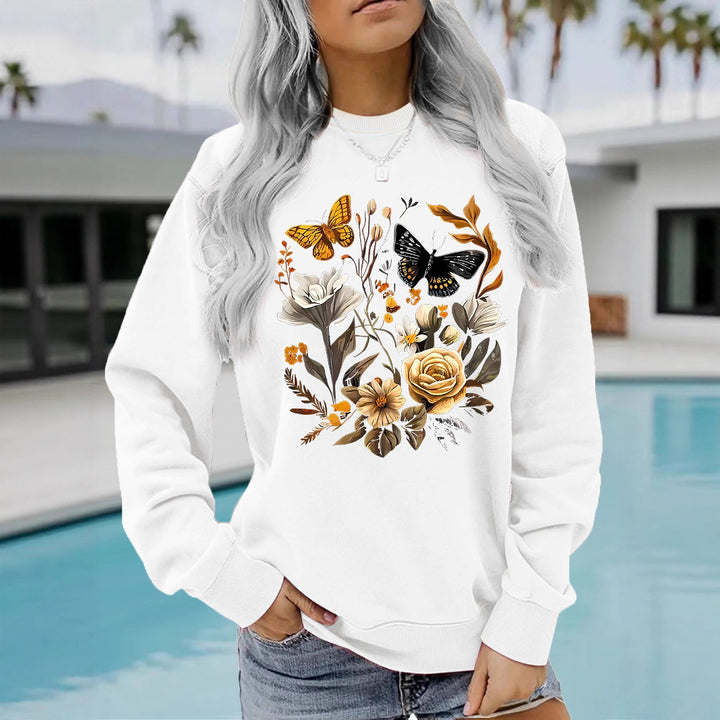 Kvinde sweatshirt med blomstertryk og afslappet pasform Stilla