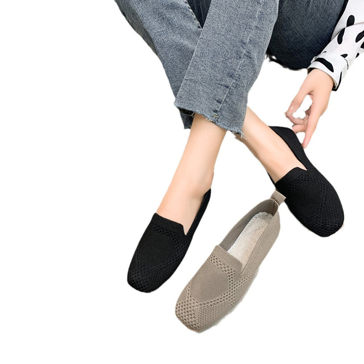 Dame Åndbar Strik Slipper Flats Stilla