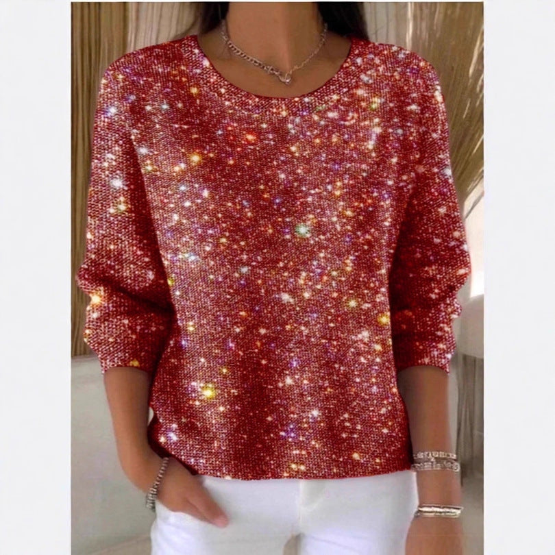 Dame glimmer pullover med funklende effekt og løs pasform Stilla
