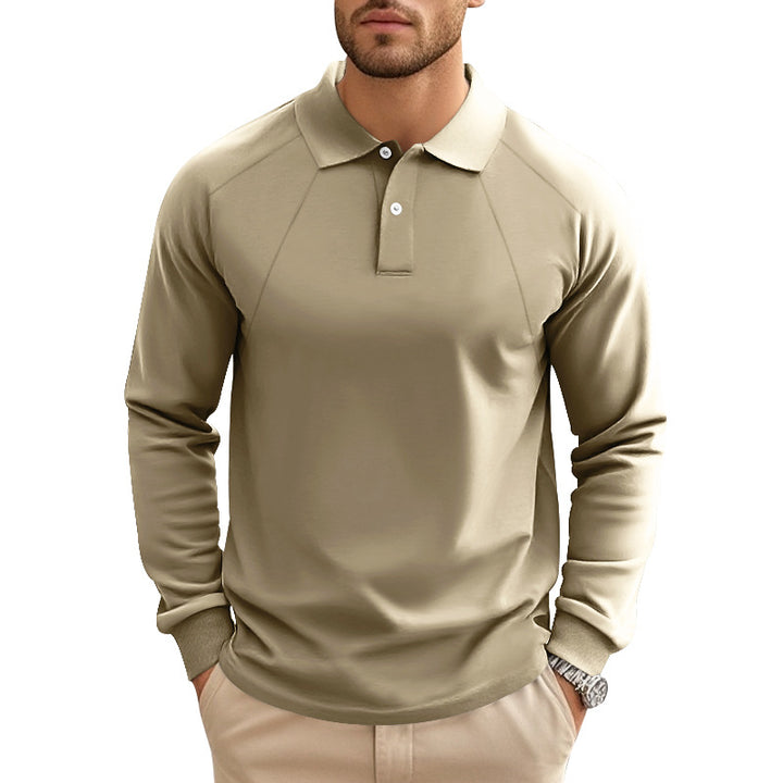 Herrer langærmet polo skjorte med komfortabel pasform og sporty design Stilla