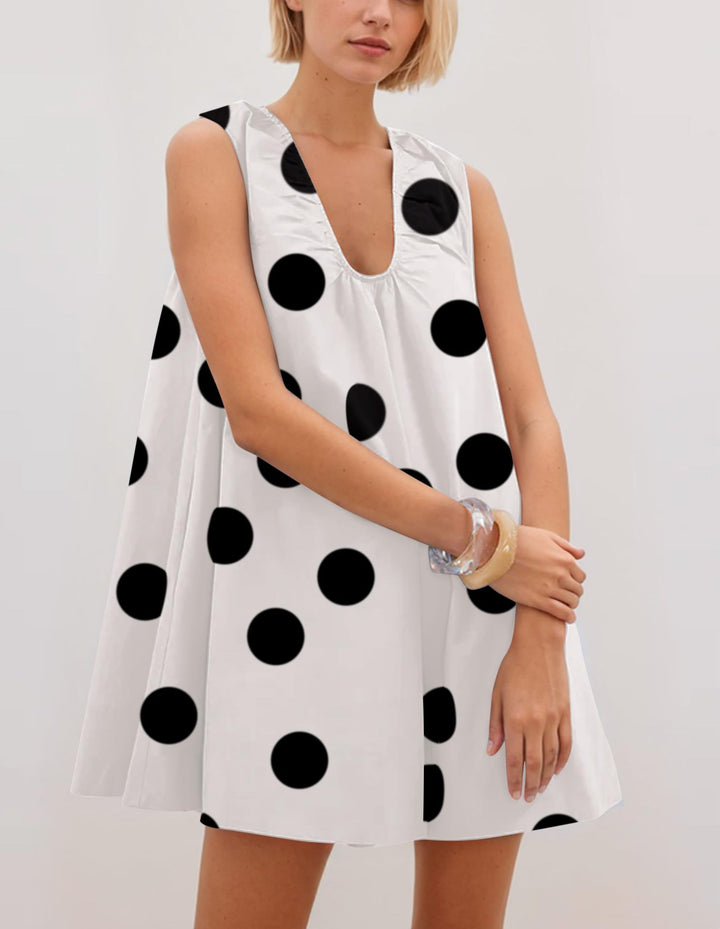 Damer Polka Dot A-linje Kjole Stilla