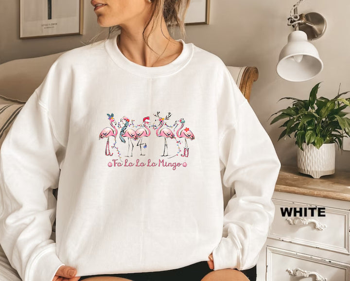 Dame sweatshirt med original flamingo motiv og afslappet snit Stilla