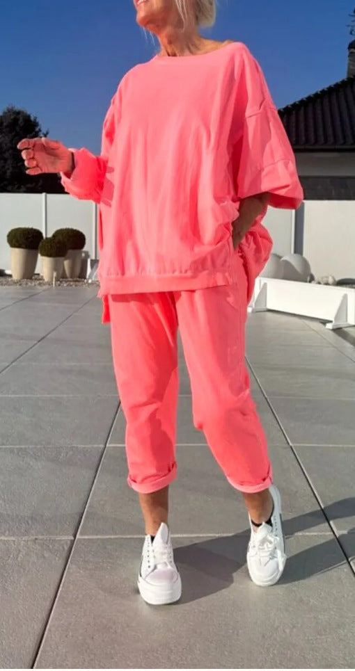 Damer Casual Sport outfit med oversized top og komfortable bukser Stilla