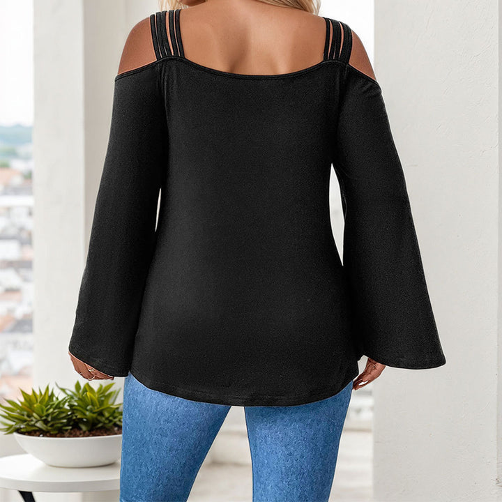 Dame skulderfri bluse med detaljeret stropdesign Stilla