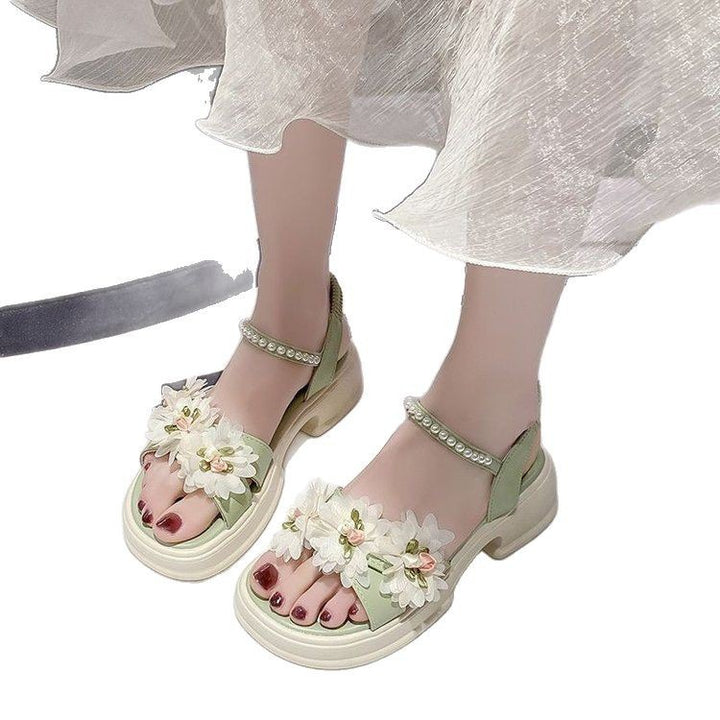 Dame sandaler med florale accenter og stabil platformsål Stilla