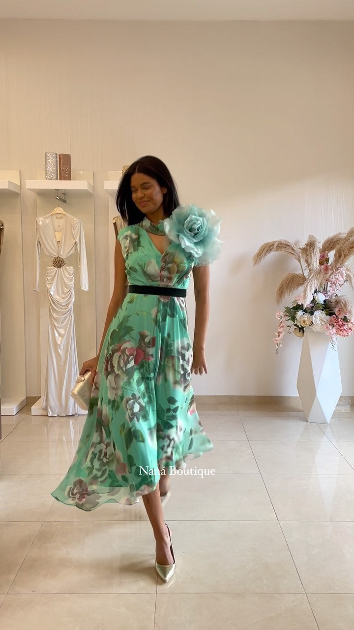 Kvinder Flydende Maxi Kjole med Blomsterdesign og Off-Shoulder Rynke Skovae