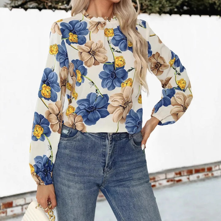 Damebluse med blomsterdesign Stilla