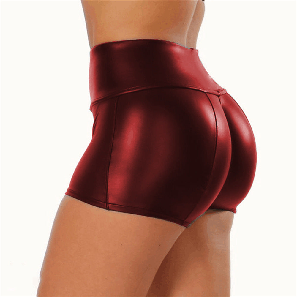 Dame Højtaljede Kunstlæder-Shorts Stilla