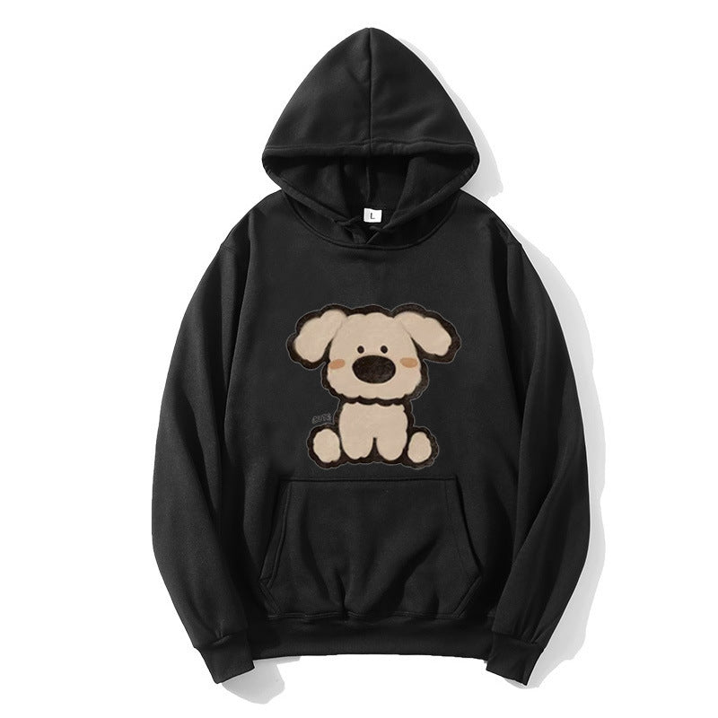 Dame hætte sweatshirt med sødt hundedesign Skovae