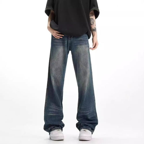 Dame bredt skårede jeans med vintage vask og høj talje Stilla