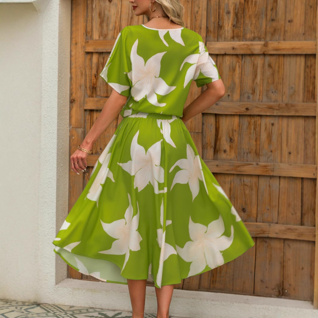 Dame Floral Midi Kjole Stilla