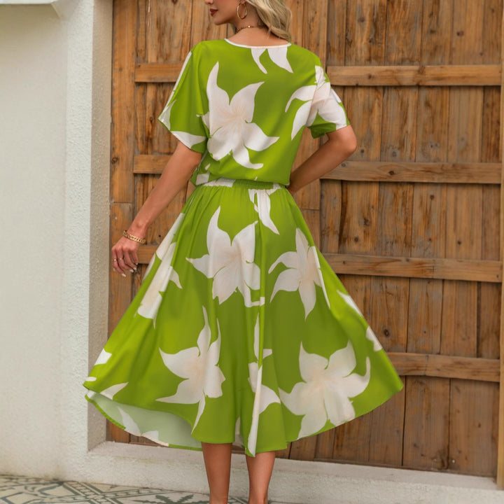 Dame Floral Midi Kjole Stilla