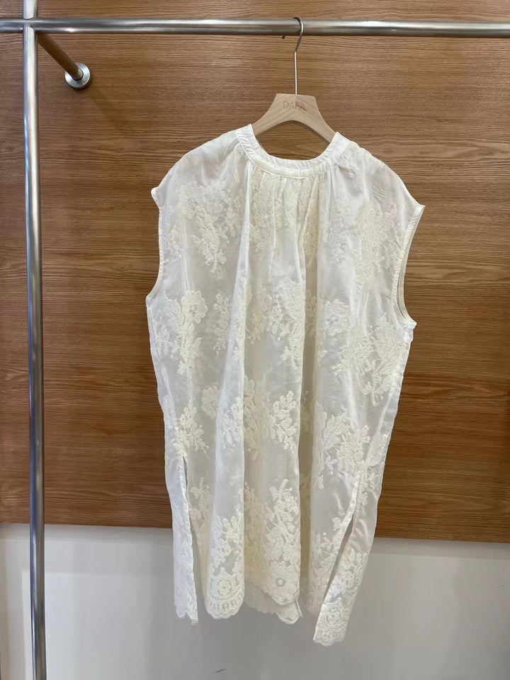 Femme Elegante Bestikset Uden Ærmer Bluse Stilla