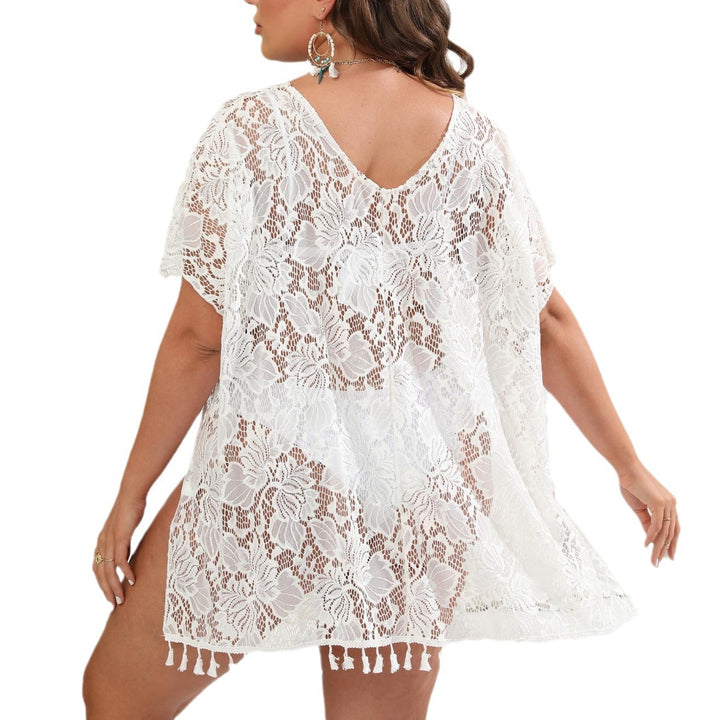 Dame Elegant Gennemsigtig Blonder Cover-Up Tunika Stilla