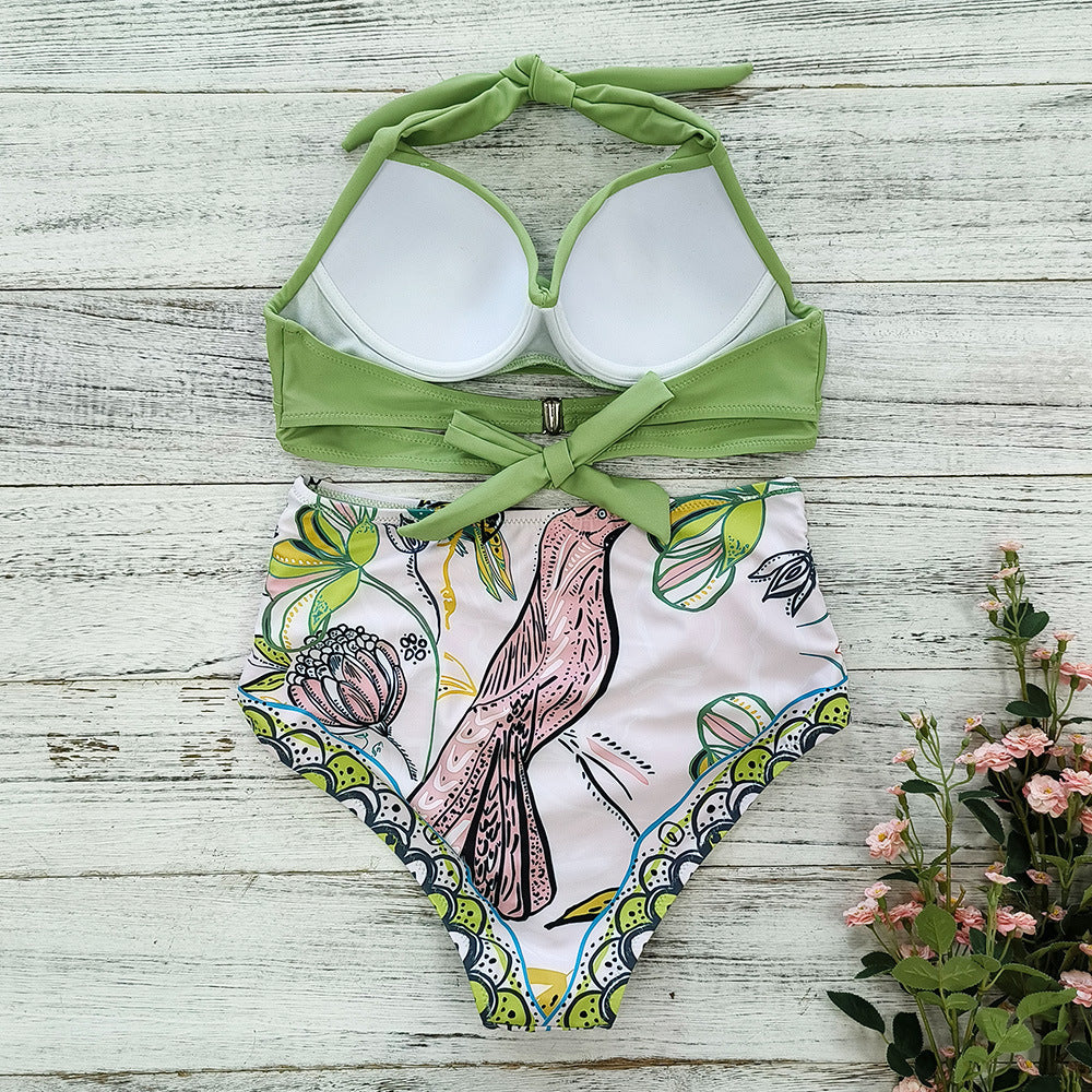 Dame Bikini-sæt med raffineret indpakningsdesign og højtsiddende trusse Stilla