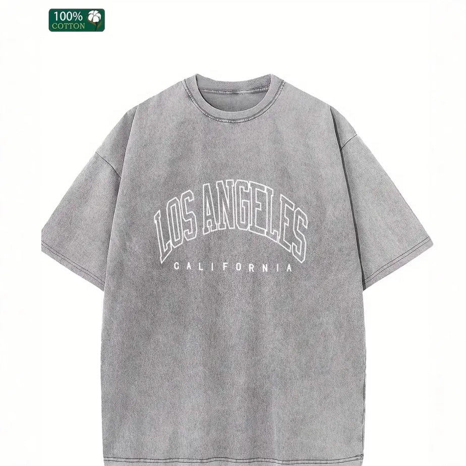 Dame Oversized T-Shirt med nostalgisk Los Angeles print og afslappet snit Stilla