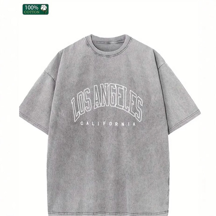 Dame Oversized T-Shirt med nostalgisk Los Angeles print og afslappet snit Stilla