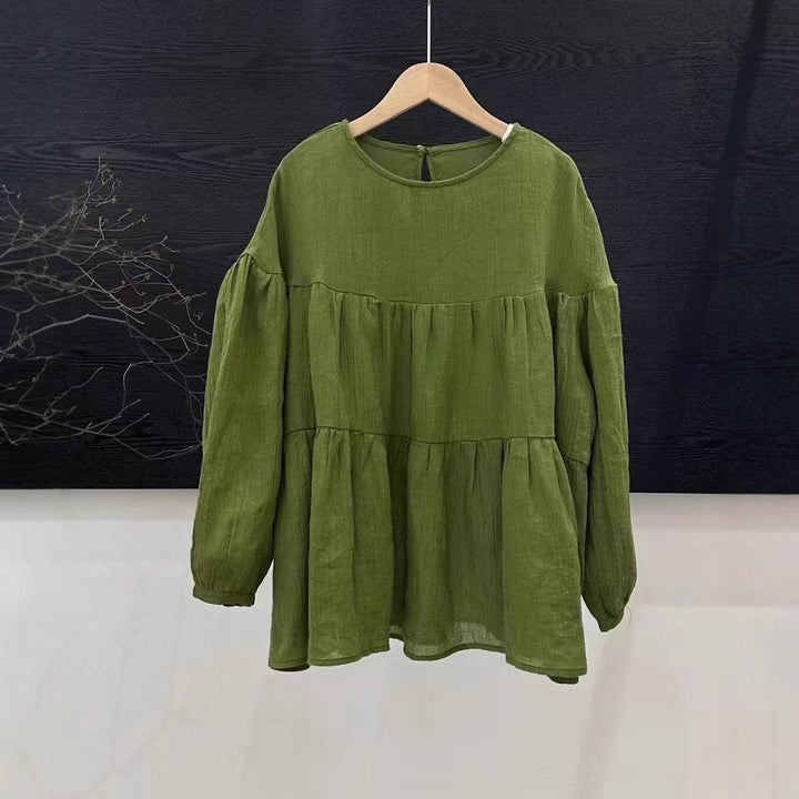 Femme Relaxed Fit Peplum-top med lange ærmer Stilla