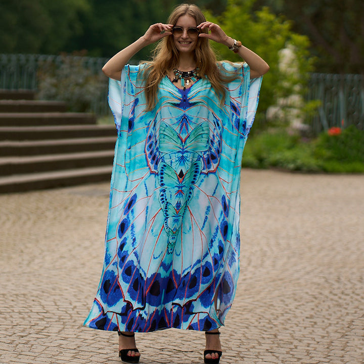 Dame Maxikjole i modern batikdesign Stilla
