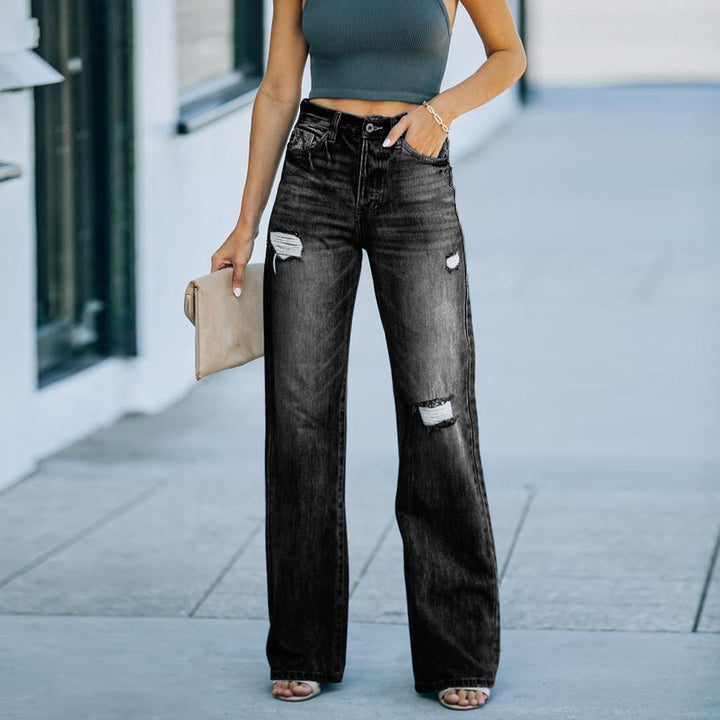 Dame Løst skårne Jeans med stilfulde Ripped-detaljer Stilla