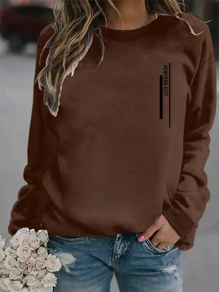 Kvinders sweatshirt med moderne bytryk Stilla