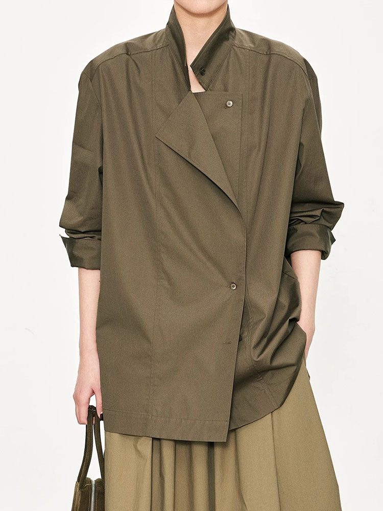 Dame fashionabel asymmetrisk skjorte bluse Stilla