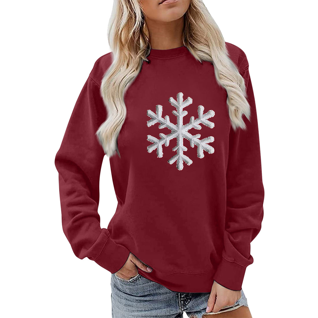 Kvinders sweatshirt med funklende snefnugdesign og afslappet pasform Stilla