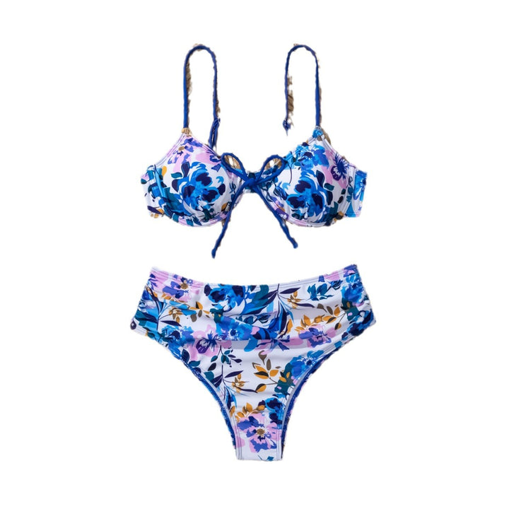 Dame Bikini-sæt med justerbare stropper og blomsterdesign Stilla
