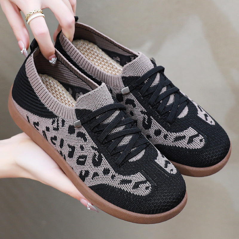 Femme Stilfulde Casual Strik-Sneakers Stilla