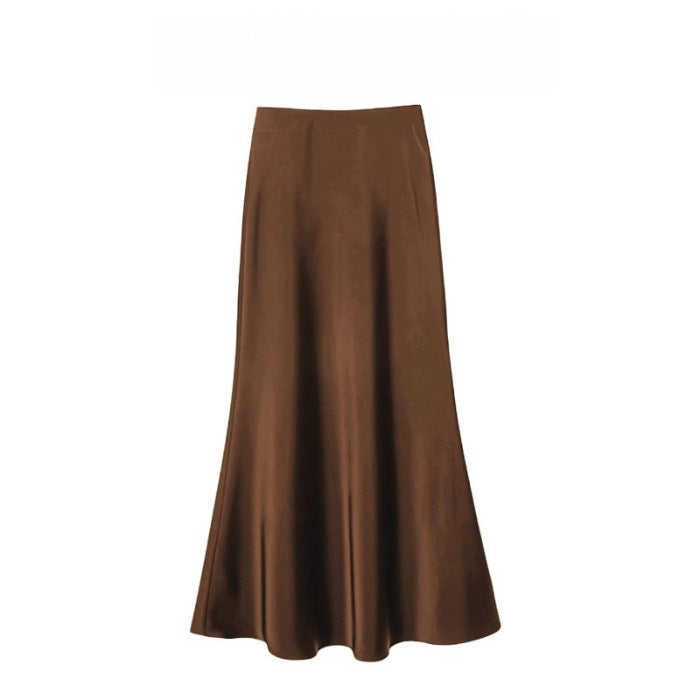 Dame Elegant Maxi Skirt lavet af høj kvalitet flydende materiale med en bred pasform Skovae