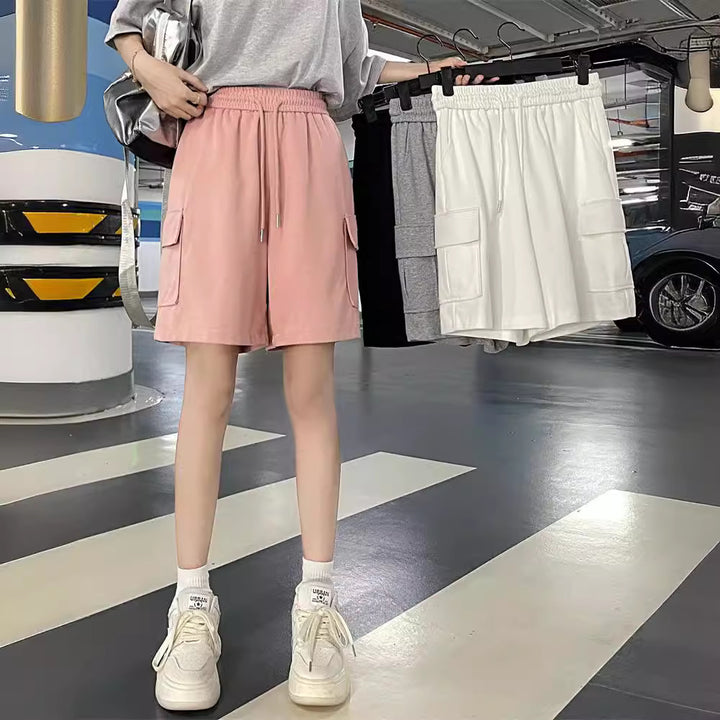 Femme Utility Lounge-Shorts med justerbar snor Stilla